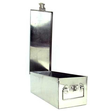 steel chest box with padlock|metal lock box with handle.